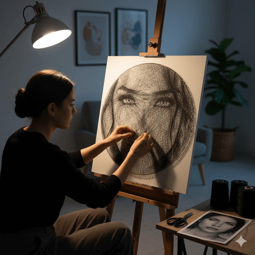 String Art Portrait - Personalized gift for loved ones, transform cherished memories into beautiful wall art